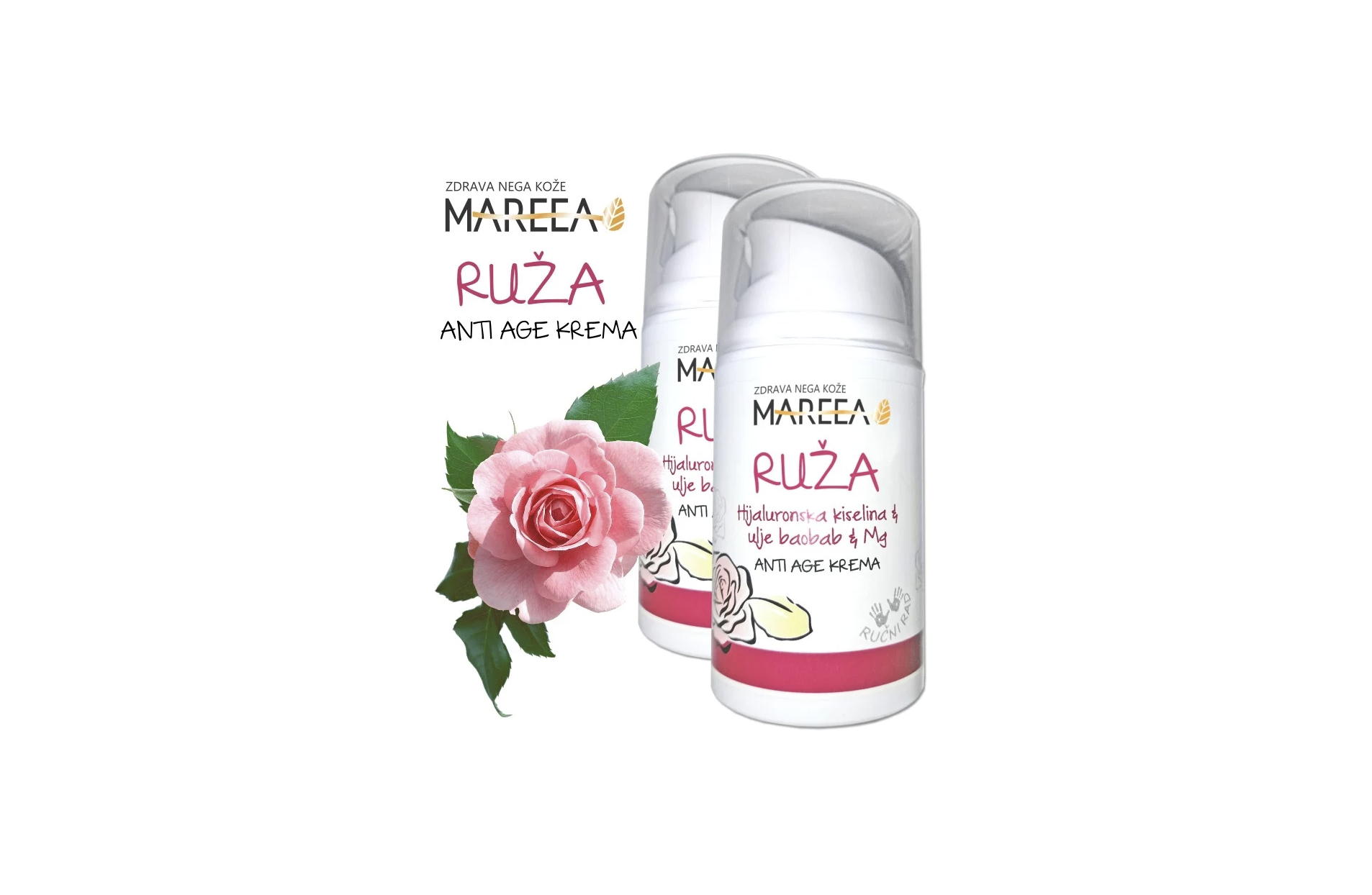NATURAL ANTI AGE CREAM ROSE & BAOBAB OIL & Mg 50ML